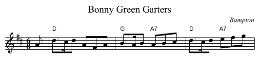 Bonny Green Garters - staff notation