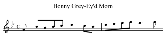 Bonny Grey-Ey'd Morn - staff notation