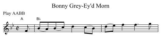 Bonny Grey-Ey'd Morn - staff notation