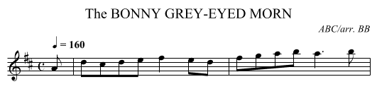 BONNY GREY-EYED MORN, The - staff notation
