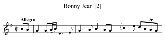 Bonny Jean [2] - staff notation
