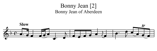 Bonny Jean [2] - staff notation