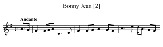 Bonny Jean [2] - staff notation