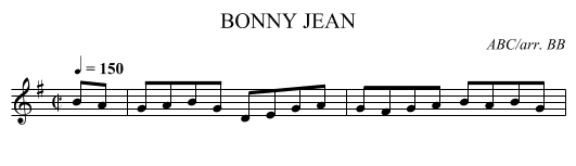BONNY JEAN - staff notation