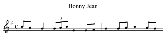 Bonny Jean - staff notation