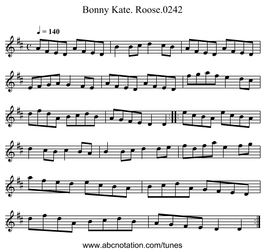 Bonny Kate. Roose.0242 - staff notation