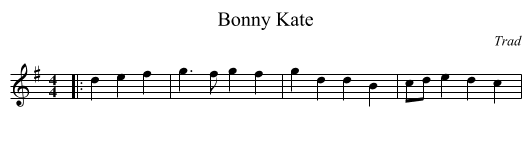 Bonny Kate - staff notation