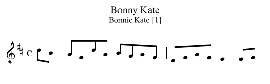 Bonny Kate - staff notation