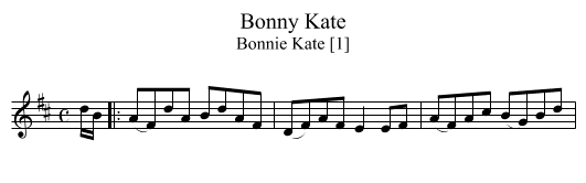 Bonny Kate - staff notation