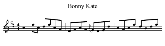 Bonny Kate - staff notation