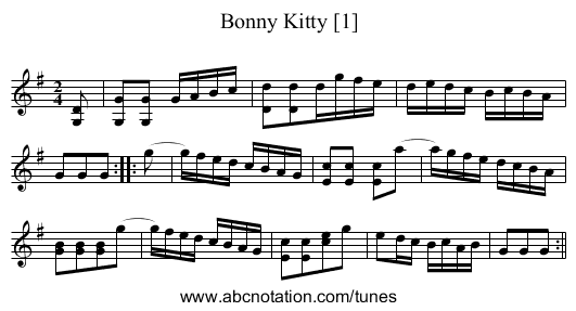 Bonny Kitty [1] - staff notation