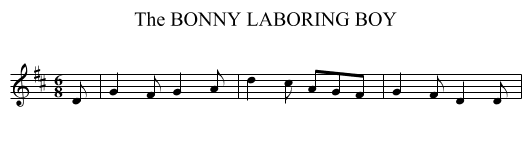 BONNY LABORING BOY, The - staff notation