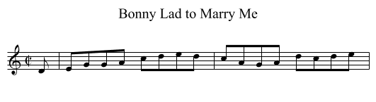Bonny Lad to Marry Me - staff notation