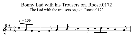 Bonny Lad with his Trousers on. Roose.0172 - staff notation