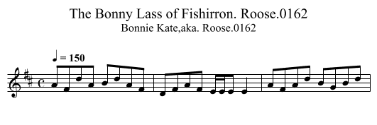 Bonny Lass of Fishirron. Roose.0162, The - staff notation