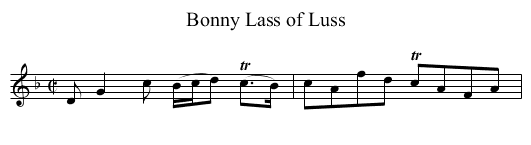 Bonny Lass of Luss - staff notation