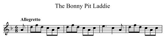 Bonny Pit Laddie, The - staff notation