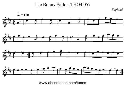 Bonny Sailor. THO4.057, The - staff notation