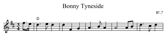 Bonny Tyneside - staff notation