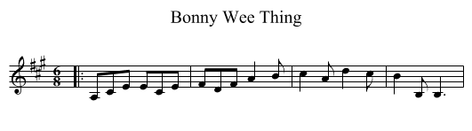 Bonny Wee Thing - staff notation