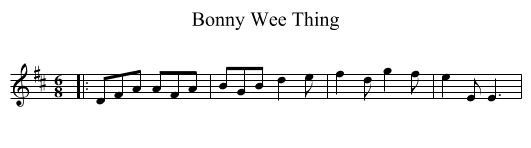 Bonny Wee Thing - staff notation