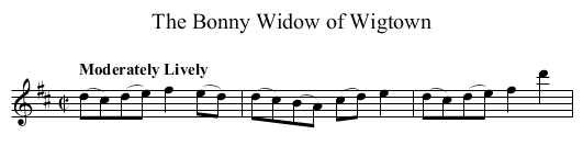Bonny Widow of Wigtown, The - staff notation