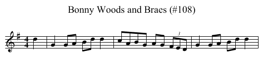 Bonny Woods and Braes (#108) - staff notation
