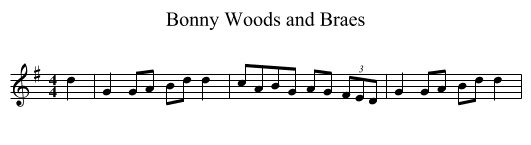 Bonny Woods and Braes - staff notation