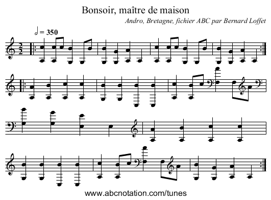 Bonsoir, maître de maison - staff notation