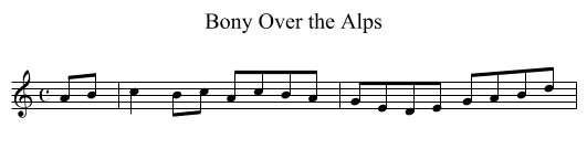 Bony Over the Alps - staff notation