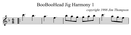 BooBooHead Jig Harmony 1 - staff notation