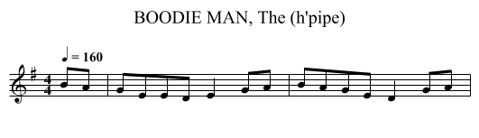 BOODIE MAN, The (h'pipe) - staff notation