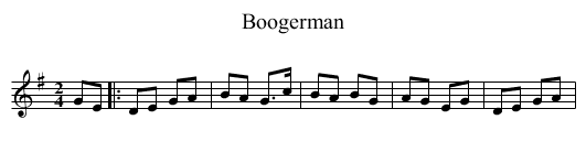 Boogerman - staff notation
