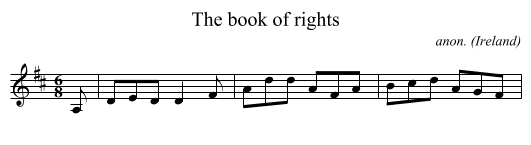 book of rights, The  - staff notation
