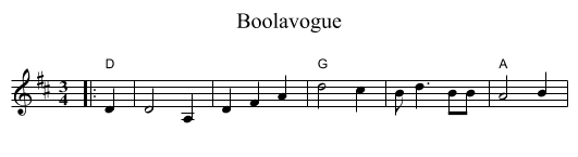 Boolavogue - staff notation