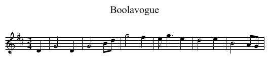 Boolavogue - staff notation