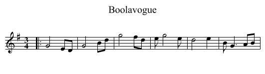Boolavogue - staff notation