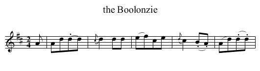 Boolonzie, the  - staff notation