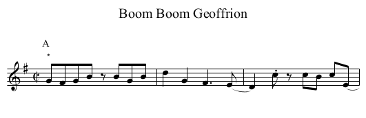Boom Boom Geoffrion - staff notation