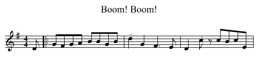 Boom! Boom! - staff notation