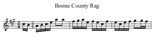 Boone County Rag - staff notation