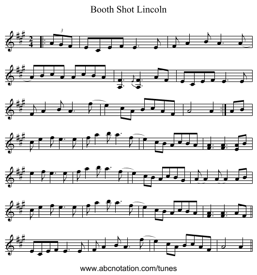 Booth Shot Lincoln - staff notation