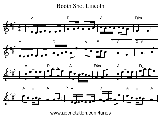 Booth Shot Lincoln - staff notation