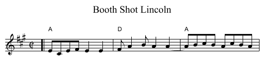 Booth Shot Lincoln - staff notation