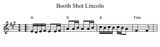 Booth Shot Lincoln - staff notation