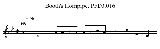 Booth's Hornpipe. PFD3.016 - staff notation