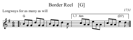 Border Reel    [G] - staff notation