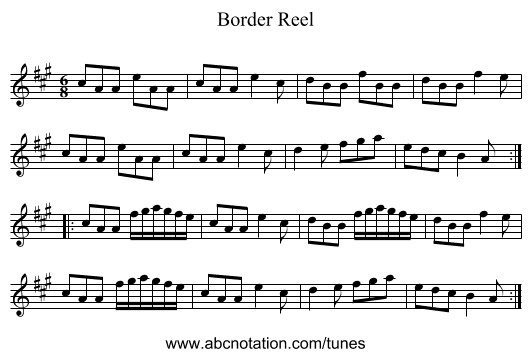 Border Reel - staff notation