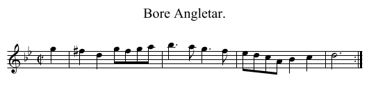 Bore Angletar. - staff notation