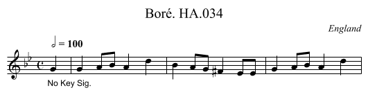 Boré. HA.034 - staff notation